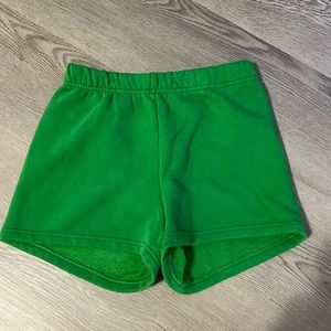 Aritzia TNA green comfy shorts